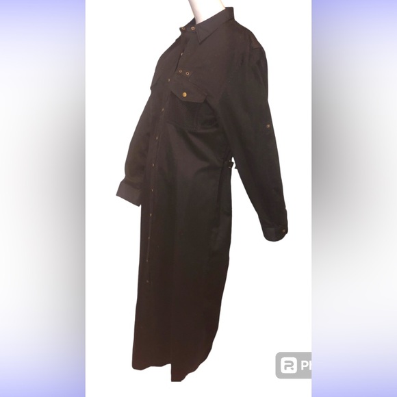 Vintage Lauren Ralph Lauren Safari Outfitters Denim Maxi Utility Dress Size 12 - Picture 5 of 9